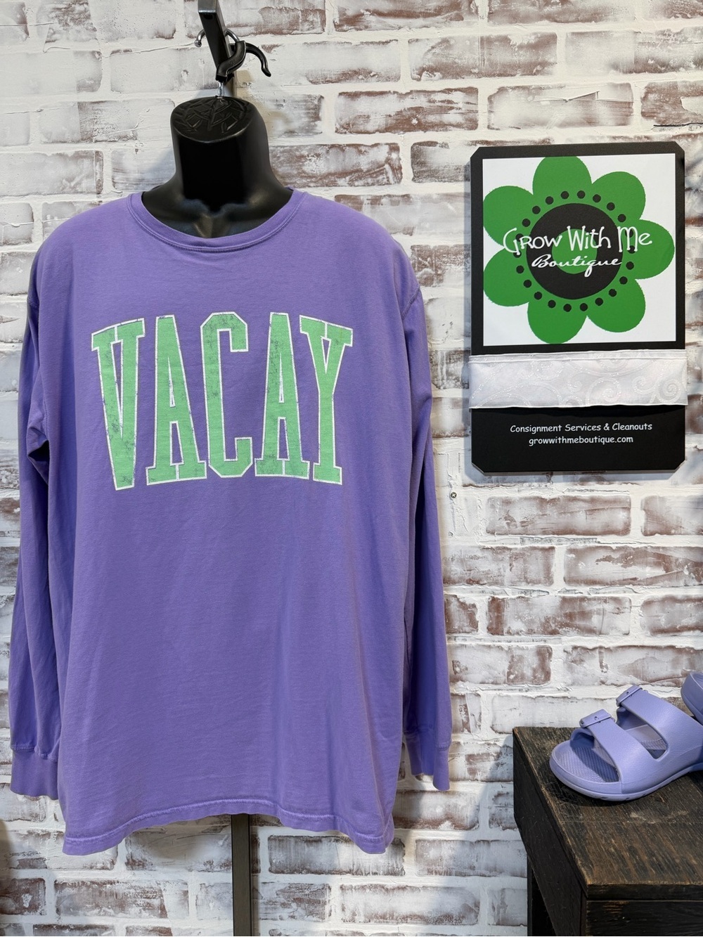 Lavender VACAY Long Sleeve Tee large